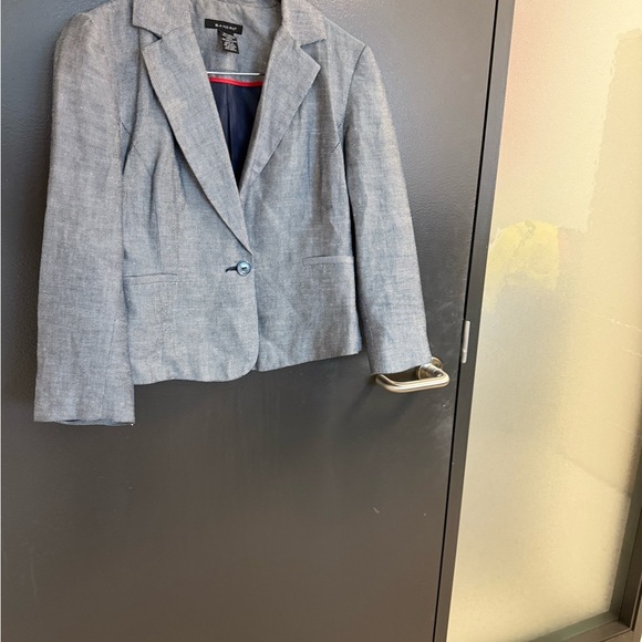 Sandro size 6 Great condition linen/cotton blend Women's Blazer in Light denim - Picture 3 of 15